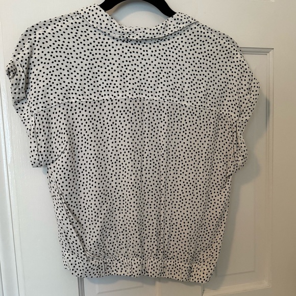 Abercrombie & Fitch Black and White Polka Dot Button Down Top - Picture 4 of 6